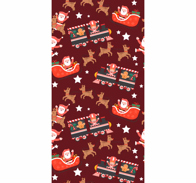 Noel baba kızak noel duvar kağıdı - TenStickers