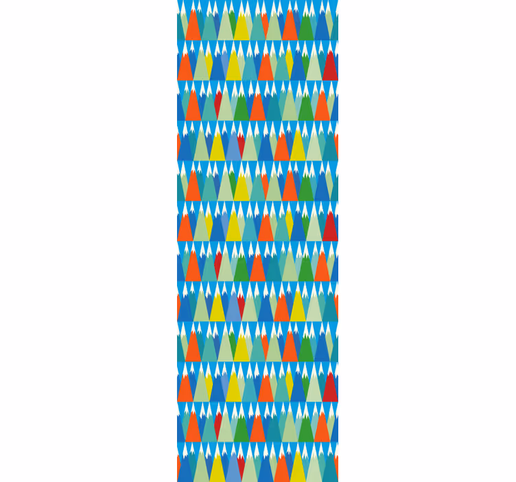 Geometrik dağ manzarası geometrik duvar kağıdı - TenStickers