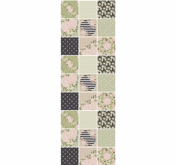 Patchwork süsleme süs duvar kağıdı - TenStickers