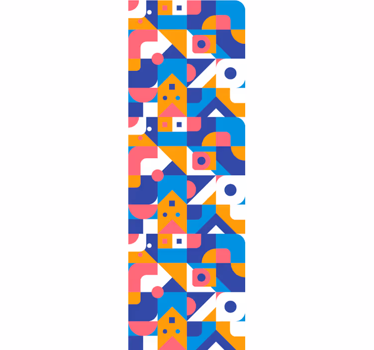 Renkli geometrik şekil mozaik duvar kağıdı - TenStickers