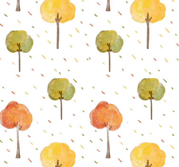 Sonbahar ağaçları doğa duvar kağıdı - TenStickers
