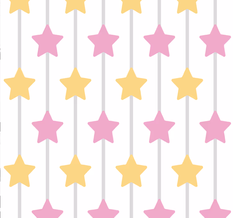 Pembe yıldız desen duvar kağıdı - TenStickers