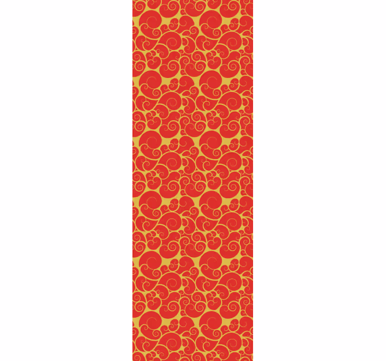 Kırmızı ve sarı swirls sivilceli duvar kağıdı - TenStickers