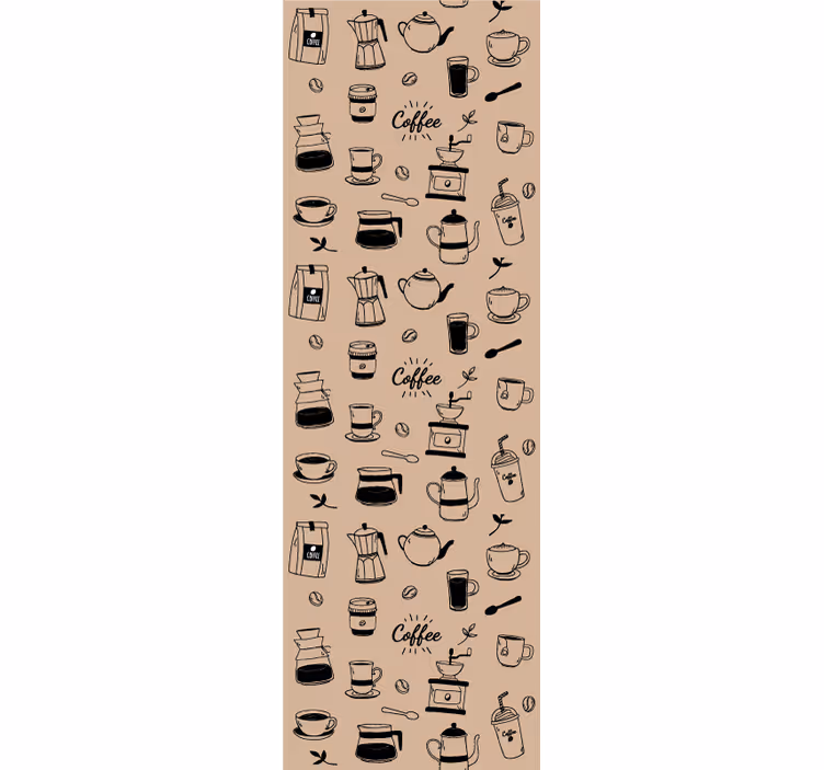 Kahve motifi mutfak duvar kağıdı - TenStickers