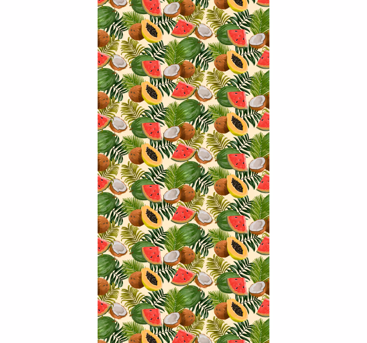 Tropikal meyveler banyo duvar kağıdı - TenStickers