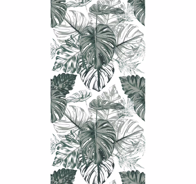 Soyut monstera çiçek duvar kağıdı bırakır - TenStickers
