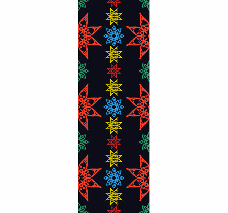 Mandala çiçek renkleri duvar kağıdı - TenStickers