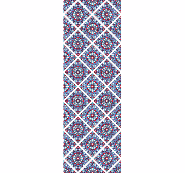 Geometrik çiçek zarafeti çiçek süs duvar kağıdı - TenStickers