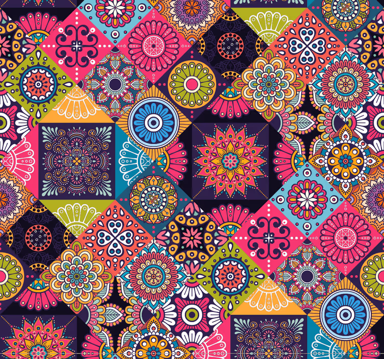 Karanlık mandala fayans duvar kağıdı - TenStickers