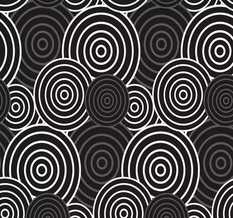Eşmerkezli daireler geometrik duvar kağıdı - TenStickers