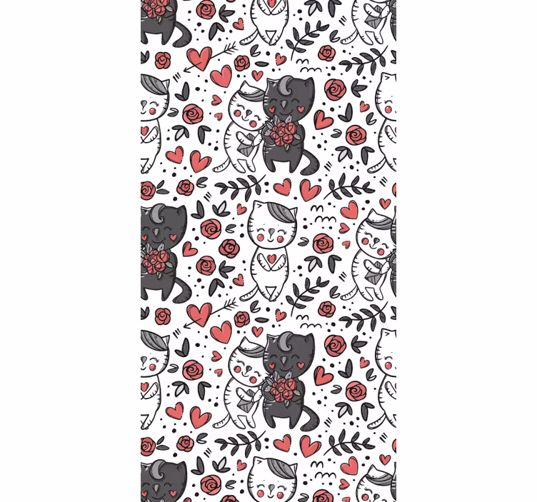 Ay ışığında 2 kedi hayvan duvar kağıdı - TenStickers
