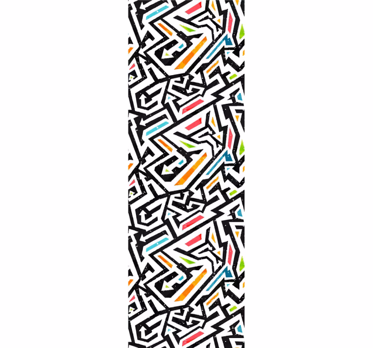 Renk yama sanat duvar kağıdı ile siyah ve beyaz - TenStickers