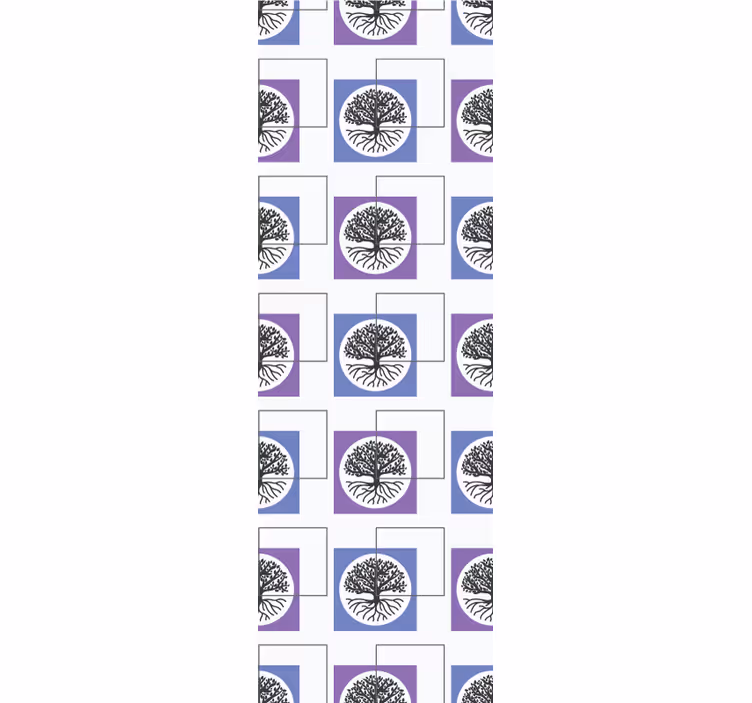Mor renkli duvar kağıdı ile kare tasarım - TenStickers