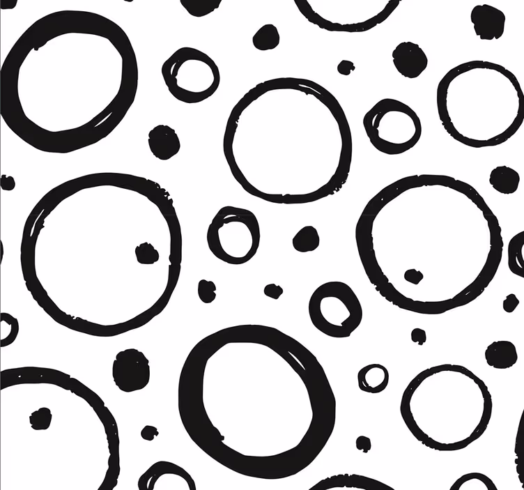 Soyut daireler geometrik duvar kağıdı - TenStickers