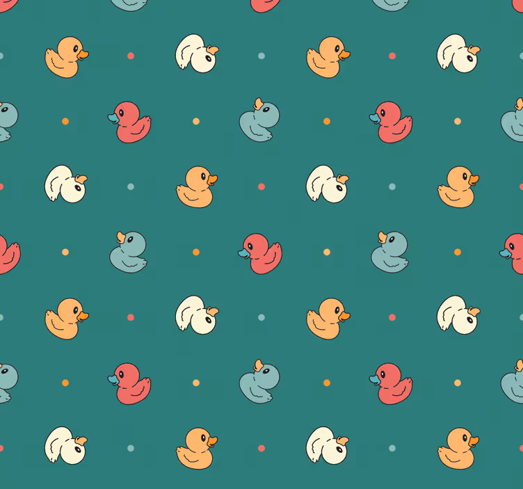 Lastik ördek deseni banyo duvar kağidi - TenStickers
