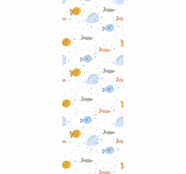 Su motifi Balık duvar kağıdı - TenStickers