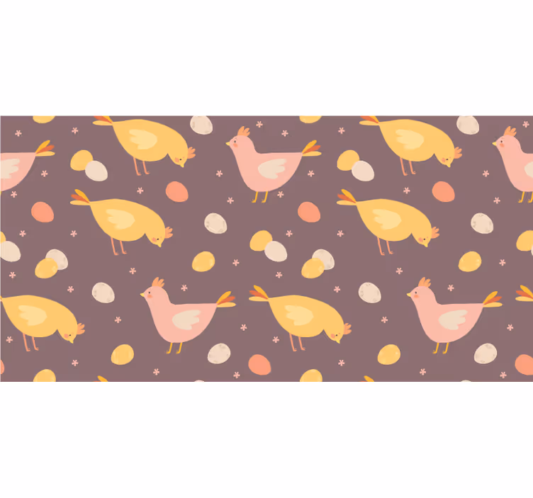 Renkli tavuk yumurtası desen duvar kağıdı - TenStickers