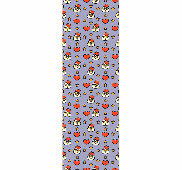 Karikatür tavuk doodle desen duvar kağıdı - TenStickers