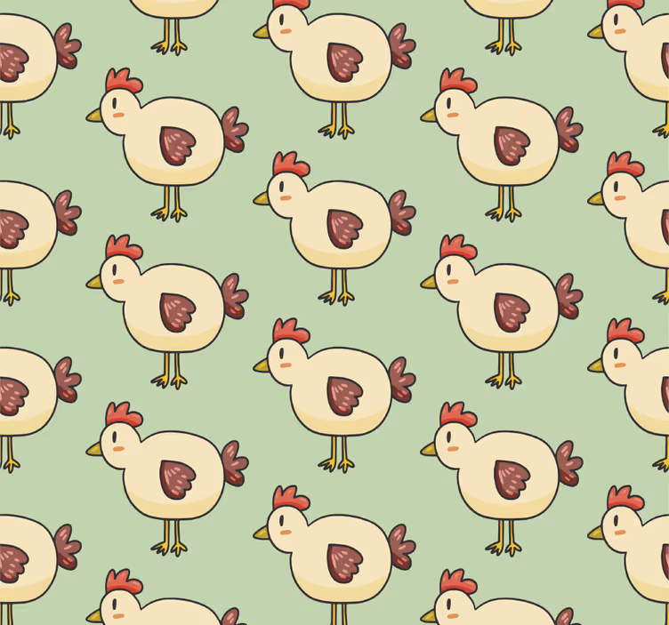 Hayvan duvar kağıdı tavuk deseni - TenStickers