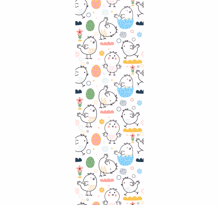 Komik sevimli civciv dikişsiz desen duvar kağıdı - TenStickers