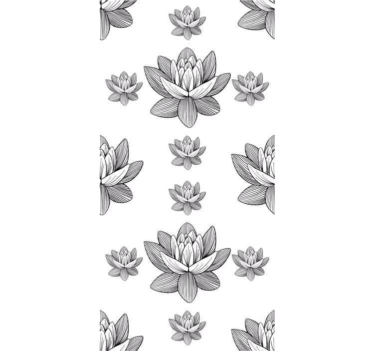 Lotus çiçeği deseni çiçek desenli duvar kağıdı - TenStickers
