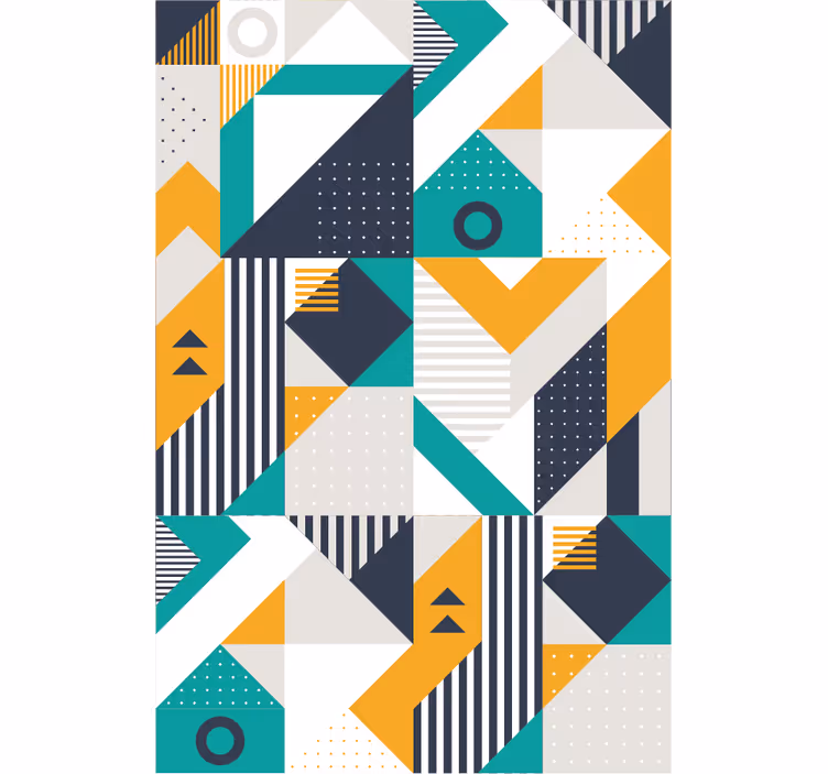 Geometrik desenler oturma odası duvar kağıdı - TenStickers