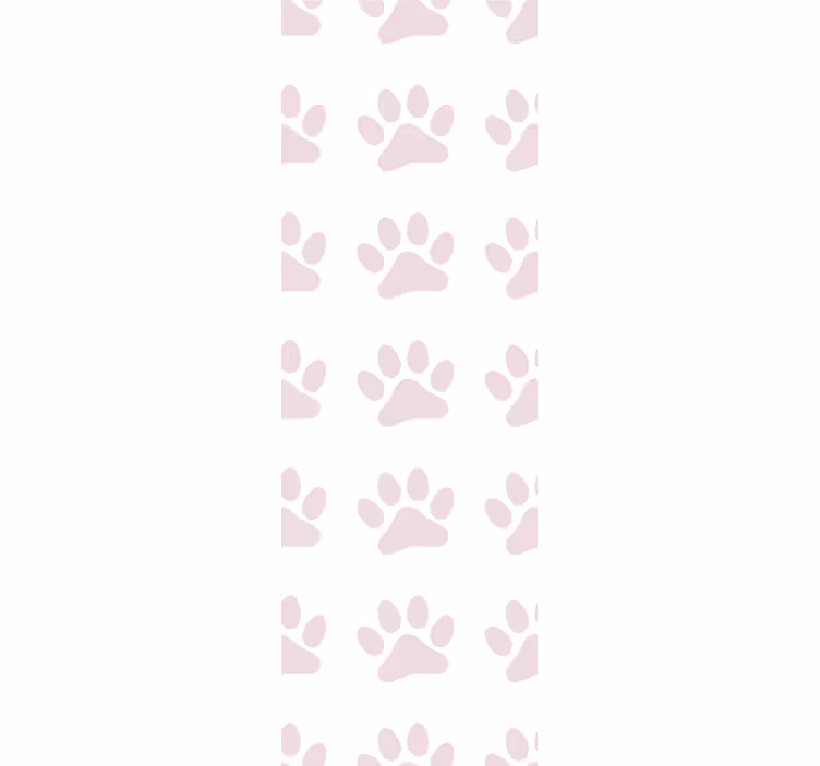 Ince pembe köpek pençe işaretleri yatak odası duvar kağıdı - TenStickers