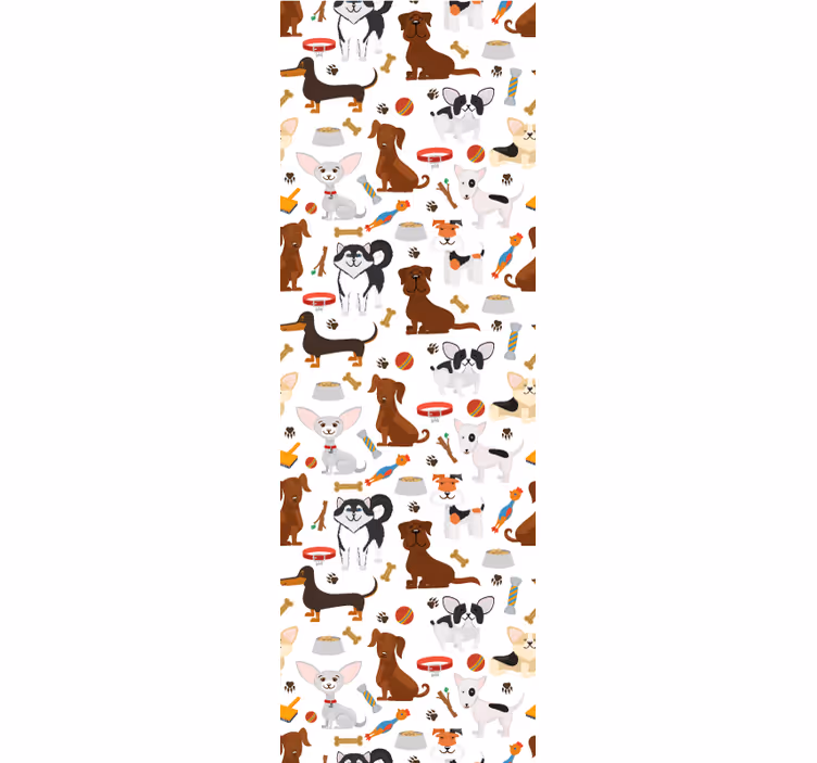 Sevimli karışık köpek köpekleri yatak odası duvar kağıdı - TenStickers