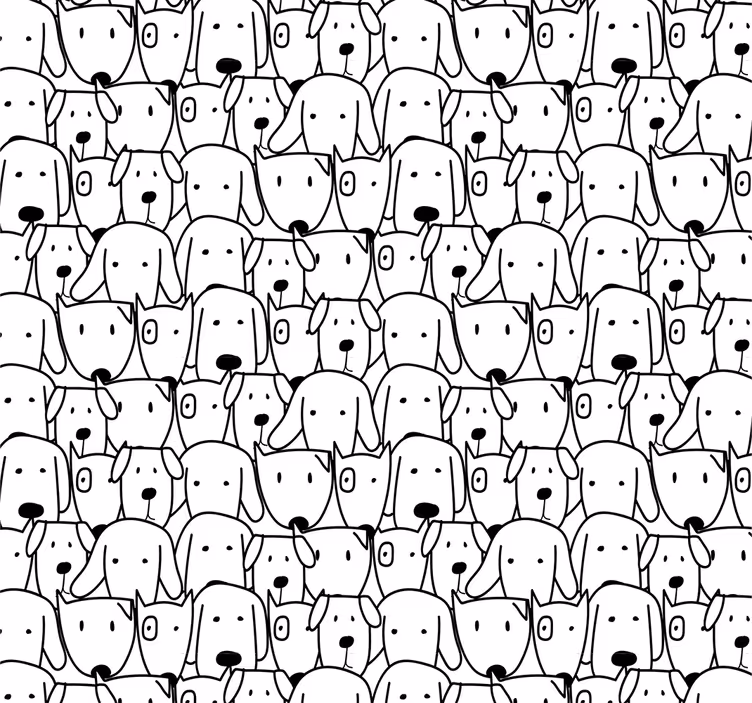Sevimli köpekler desen yatak odası duvar kağıdı - TenStickers