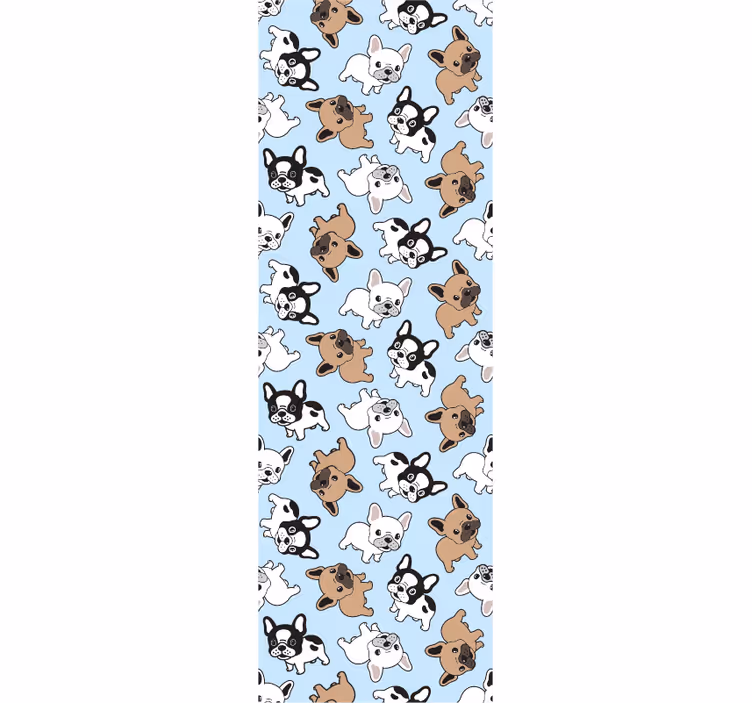 Fransız bulldog desen yatak odası duvar kağıdı - TenStickers
