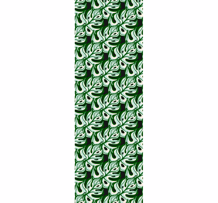 Yeşil yapraklı motif yaprak duvar kağıdı - TenStickers