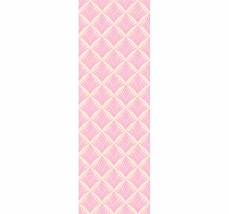 Pastel pembe palmiye retro oturma odası duvar kağıdı - TenStickers