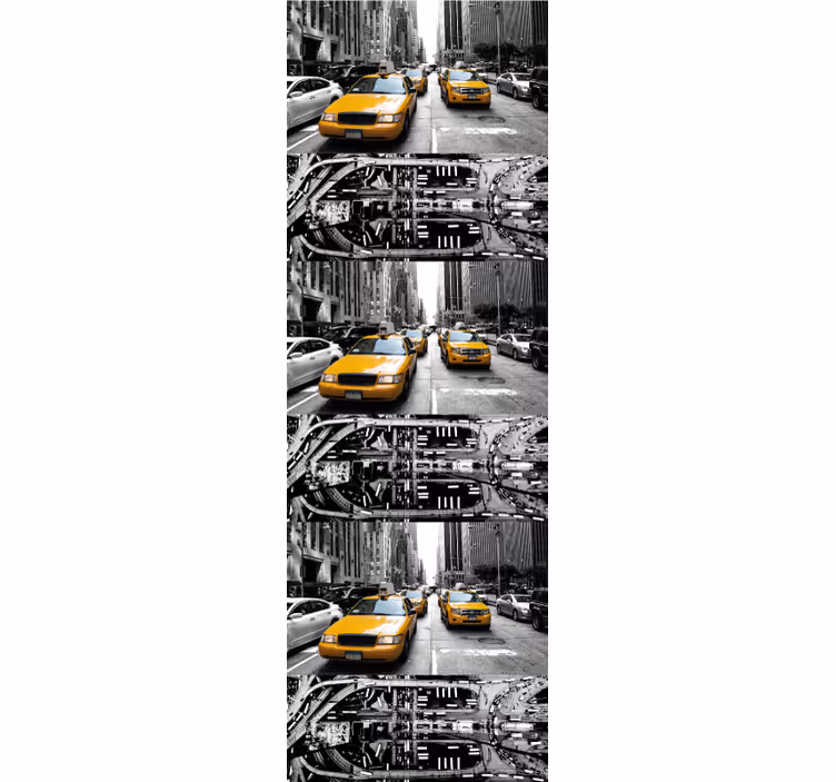 Sarı taksi nyc kolaj new york duvar kağıdı - TenStickers
