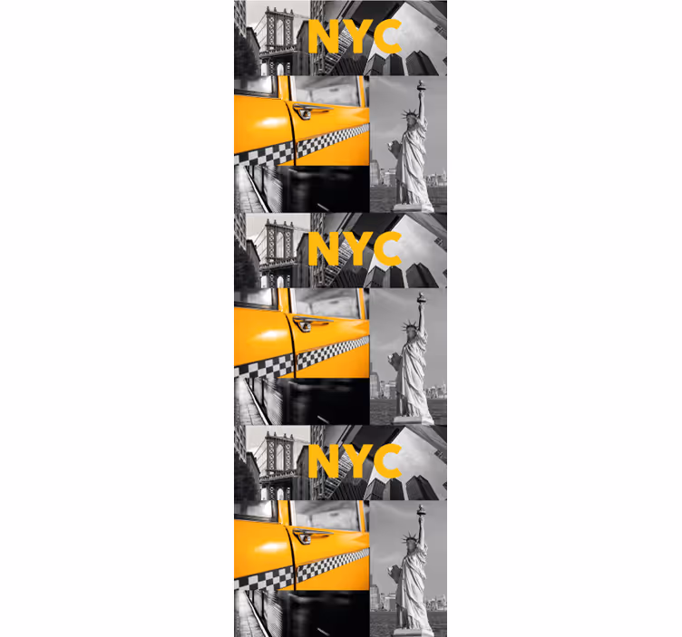 Turuncu ve gri nyc kolaj new york duvar kağıdı - TenStickers