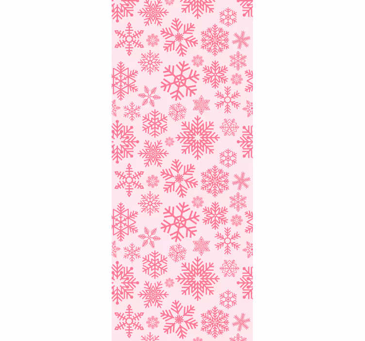 Pembe kar tanesi deseni Noel duvar kağıdı - TenStickers