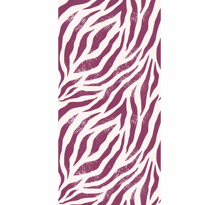 Mor ve beyaz zebra desenli duvar kağıdı - TenStickers