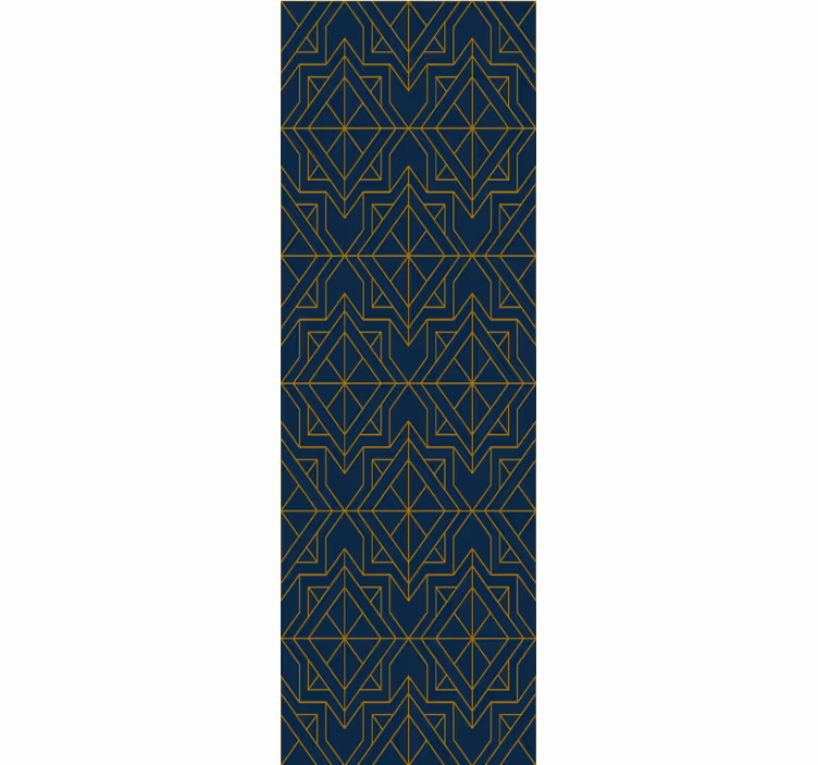 Zarif art deco derin mavi süs duvar kağıdı - TenStickers