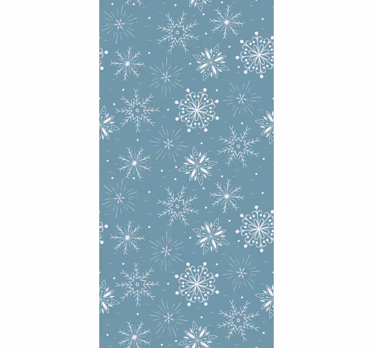 Mavi ve beyaz kar taneleri noel duvar kağıdı - TenStickers