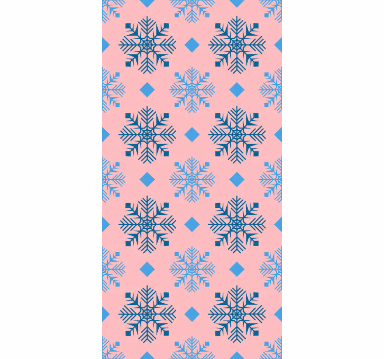 Geometrik kar tanesi deseni Noel duvar kağıdı - TenStickers