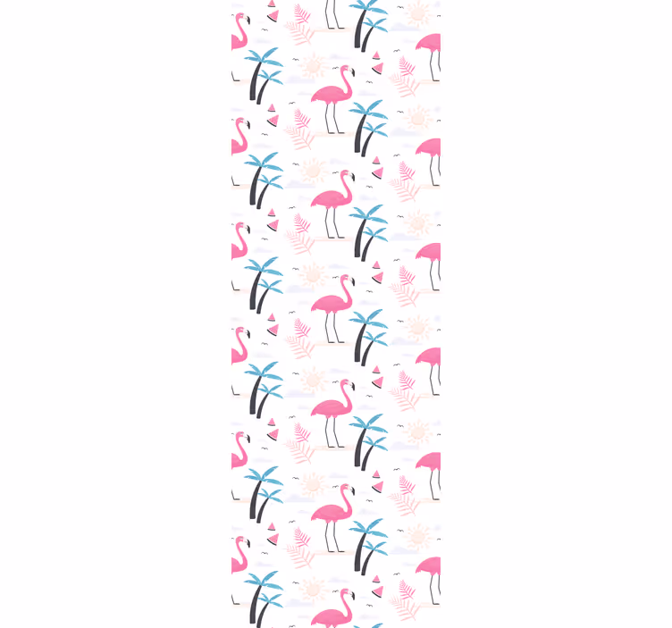 Flamingo tropikal sahne kuşlar duvar kağıdı - TenStickers