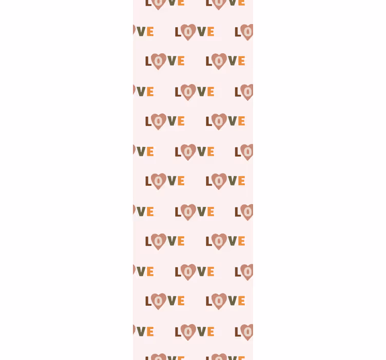 Kelime aşk ve kalpler duvar kağıdı ile desen - TenStickers