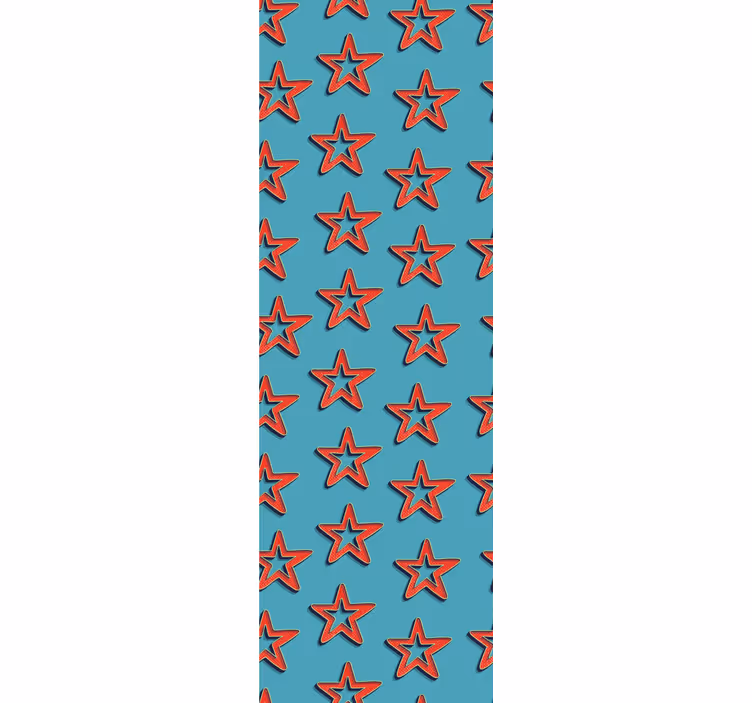 Retro kırmızı yıldızlar desen yıldız duvar kağıdı - TenStickers