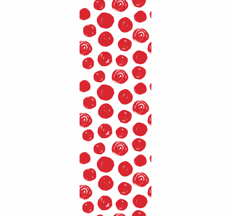 Büyük kırmızı puantiyeli desen çocuk duvar kağıdı - TenStickers