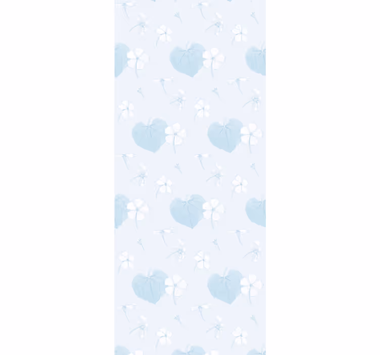 Mavi nazik motif çiçek desenli duvar kağıdı - TenStickers