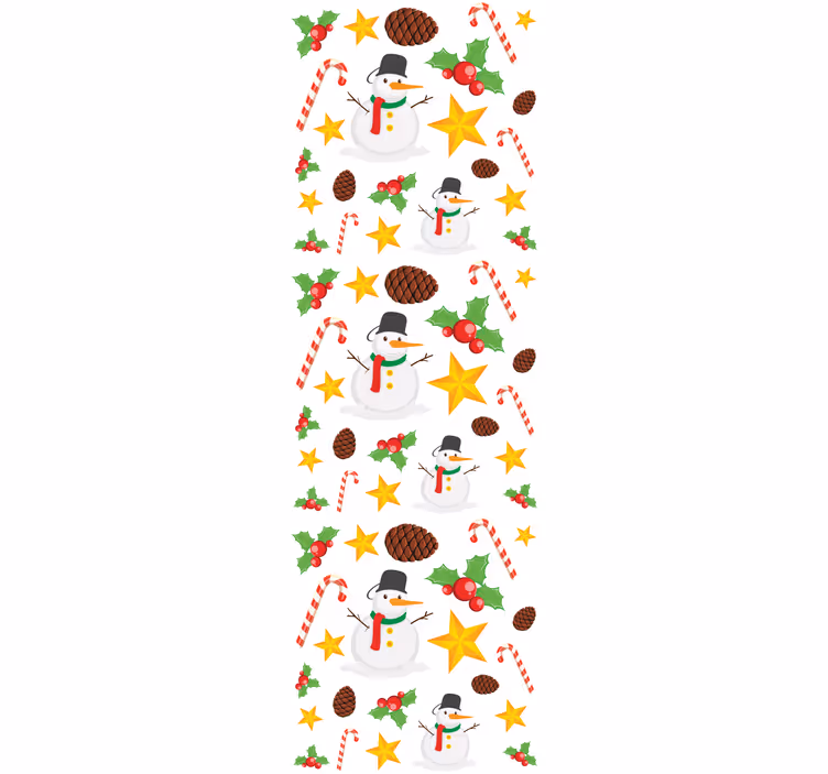 şeker yılbaşı duvar kağıdı ile kardan adam desen - TenStickers