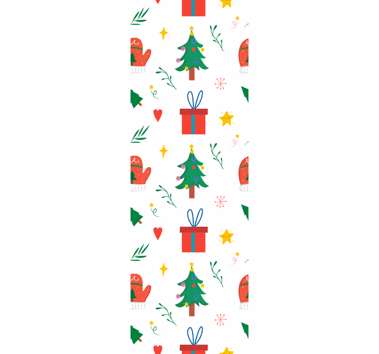 Renkli hediyeler ve eldivenler x-mas duvar kağıdı - TenStickers