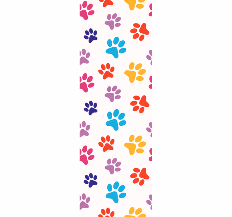 Renkli pençe desenleri köpek duvar kağıdı - TenStickers