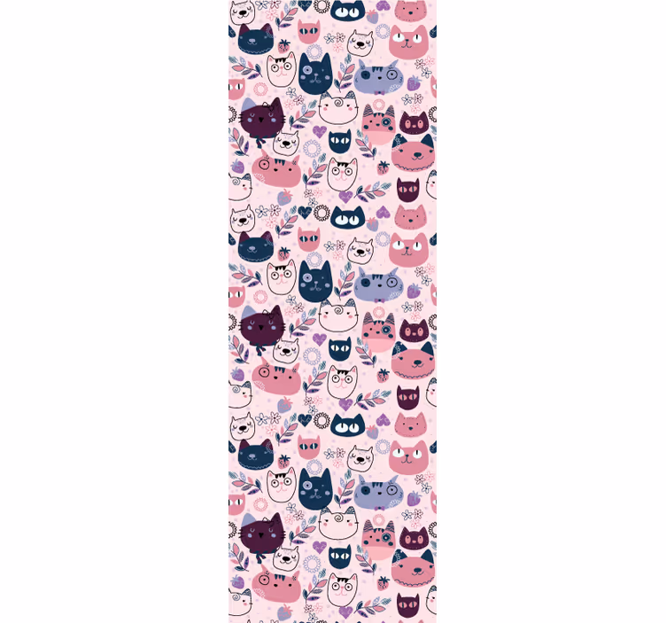 Pembe kediler moda desen çocuk duvar kağıdı - TenStickers
