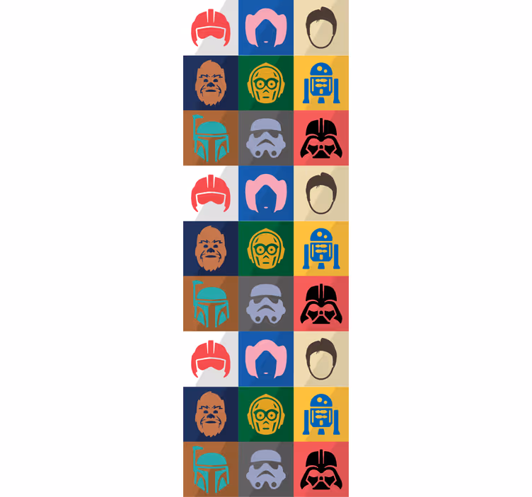 Renkli yıldız karakterler sanat genç duvar kağıdı - TenStickers