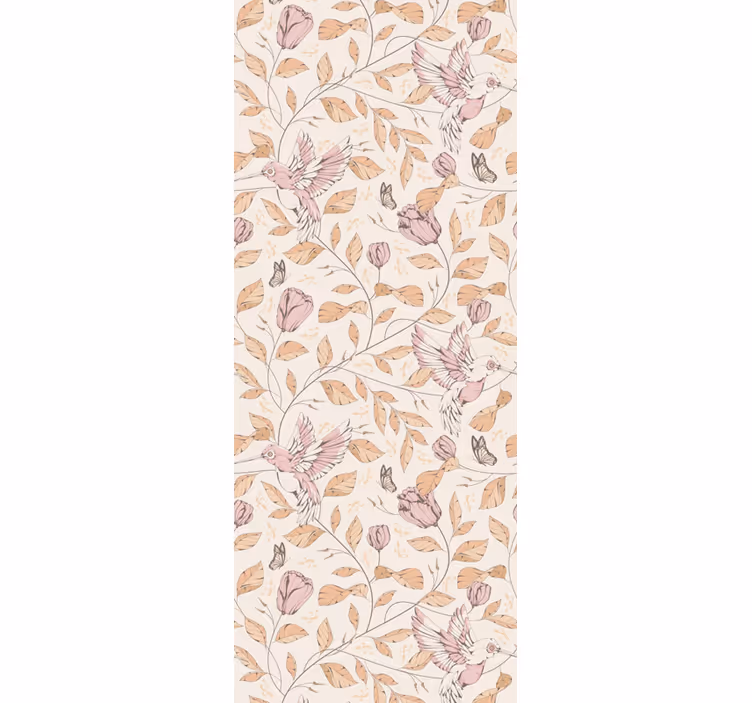 Çiçek desenli duvar kağıdı - nazik bej motif - TenStickers